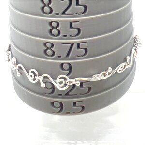 Silpada Sterling Silver 925 Anklet Heart Charm Swirl Link Chain 9.5"  AO823